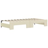 vidaXL Izvlečna dnevna postelja z vzmetnicami krem 90x200 cm | Shoptok.si