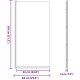  Ekran za kadu i tuš Crna 68 x 130 cm Staklo s temperaturom | shoptok.hr