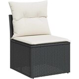 vidaXL Vrtna sedežna garnitura 9-delna z blazinami črn poli ratan | Shoptok.si
