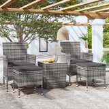 vidaXL 5-dijelni vrtni bistro set od poliratana i kaljenog stakla sivi | shoptok.hr