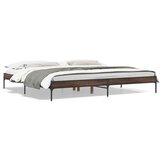 Furnova Posteljni okvir rjav hrast 200x200 cm inženirski les in kovina, (21941203) | Shoptok.si