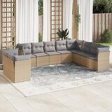  10-dijelni set vrtnih sofa s jastucima bež od poliratana | shoptok.hr