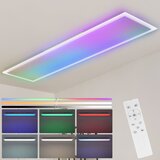 Nettlife LED stropna svetilka 120 x 30 cm, zatemnljiva, dolga RGB osvetlitev ozadja, ravno spreminjanje barv z daljinskim upravljalnikom 36 W, (22111309) | Shoptok.si
