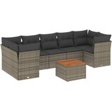  8-dijelni set vrtnih sofa od poliratana s jastucima sivi | shoptok.hr