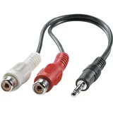 11.09.4340 utičnica audio priključni kabel [1x 3,5 mm banana utikač - 2x ženski cinch konektor] crna sa zaštitom