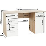 Kondela Pisalna miza, sonoma hrast/bela, EUSTACH | Shoptok.si