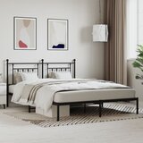  Metalni okvir za krevet s uzglavljem crni 160x200 cm | shoptok.hr