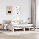 Maison Chic Posteljni okvir - Dvoposteljna postelja - Zakonska postelja brez vzmetnice 200x200 cm trdna borovina-J3448, (21759538) | Shoptok.si