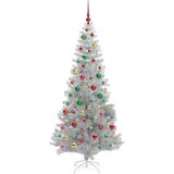 vidaXL Božično drevo med 300 LED z stojalom srebrna 180 cm PET | Shoptok.si