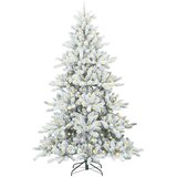 vidaXL Umjetno božićno drvce s nogom s 300 LED dioda Bijelo 210 cm PVC | shoptok.hr