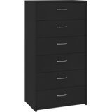  Komoda sa 6 ladica crna 50 x 34 x 96 cm od konstruiranog drva | shoptok.hr