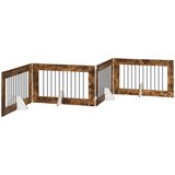  Vrata za pse s postoljem 4 pcs Dimljeni hrast 100 x 60 cm | shoptok.hr