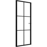 Furnova Notranja vrata ESG steklo in aluminij 76x201,5 cm črna, (21944544) | Shoptok.si