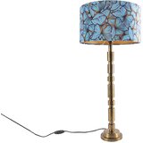 QAZQA Art deco namizna svetilka bronasta 35 cm senčnik dizajn metulja - Torre | Shoptok.si