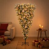  Obrnuto umjetno božićno drvce s granama 150 cm 150 LED lampica | shoptok.hr