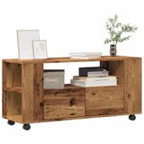 vidaXL TV omarica s kolesi starinski les 102x34,5x43 cm inženirski les Cene
