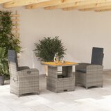 vidaXL 3-dijelni vrtni blagovaonski set sivi od poliratana | shoptok.hr