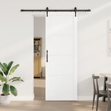 vidaXL drsna vrata s setom strojne opreme bela 83x232 cm iz masivnega borovega lesa, notranja vrata 'ORKDAL'bela 83x232x4 cm iz masivnega borovega lesa | Shoptok.si