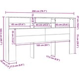  Uzglavlje s ormarićem boja dimljenog hrasta 200 x 19 x 103,5 cm | Eponuda.com