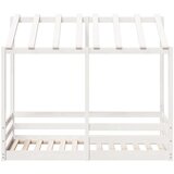 vidaXL Otroška postelja s streho bela 70x140 cm borovina | Shoptok.si