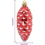  Božićna kuglica s četinicom 40 pcs Crvena Plastika | shoptok.hr