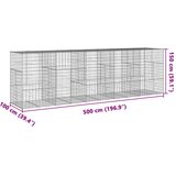  Gabionska košara s poklopcem 500x100x150 cm pocinčano željezo | Eponuda.com