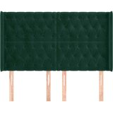  Uzglavlje s ušima tamnozeleno 163x16x118/128 cm baršunasto | shoptok.hr