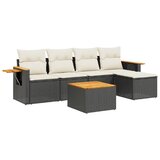 Maison Chic Seti vrtnega pohištva - Vrtna garnitura - Vrtni pohištvo set 6-delna z blazinami črna poli ratan, (21805377) | Shoptok.si