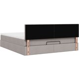 vidaXL Otomanski posteljni okvir z vzmetnico taupe 160x200 cm blago | Shoptok.si