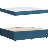  Posteljni okvir z vzmetnico Modra 200 x 200 cm Žamet | Shoptok.si