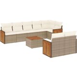 vidaXL 9-dijelni set vrtnih sofa s jastucima bež od poliratana | shoptok.hr