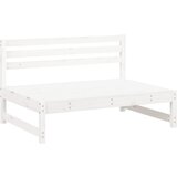  The Living Store Vrtni sredinski kavč bel 120x80 cm trdna borovina - Vrtni Sredinski Kavč, (21443796) | Shoptok.si