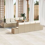 vidaXL Baštenska Sofa Set Set od 7 Bež i Krem Ratan i Poliester Cijene