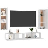 4-dijelni set TV ormarića visoki sjaj bijeli od iverice | shoptok.hr