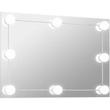 Maison Chic Stensko Ogledalo - Zrcalo - Kozmetično ogledalo z LED lučkami pravokotno steklo, (21698151) | Shoptok.si