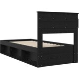  Okvir za krevet Crna 100 x 200 cm Čvrsto borovo drvo | shoptok.hr