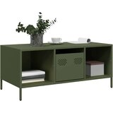 vidaXL Klubska mizica olivno zelena 101,5x50x43,5 cm valjano jeklo | Shoptok.si