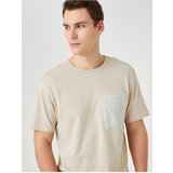 Koton Slogan Embroidered T-Shirt Pocket Detailed Crew Neck | Shoptok.si