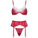 Cottelli X-Mas Floral Lace Bra Set 2215667 Red S/M | shoptok.hr