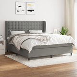  The Living Store Box spring postelja z vzmetnico temno siva 160x200 cm blago - Box Spring Postelja, (21449082) Cene