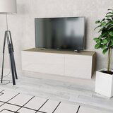  The Living Store TV omarica inženirski les 120x40x34 cm visok sijaj bela hrast - TV Omarica, (21499148) | Shoptok.si