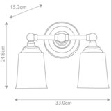 Elstead Lighting STENSKA SVETILKA ZA KOPALNICO Hugolake 33/24.8 /15.2 cm Slike