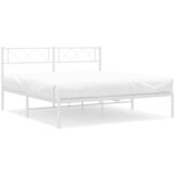 Metalni okvir za krevet s uzglavljem bijeli 135x190 cm | shoptok.hr