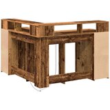  Radni stol s LED svjetlima boja staro drvo 130x130x91 cm drveni | shoptok.hr