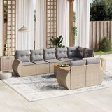 vidaXL 9-dijelni set vrtnih sofa s jastucima bež od poliratana | shoptok.hr