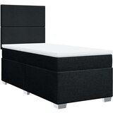 vidaXL Box spring postelja z vzmetnico črna 100x200 cm blago | Shoptok.si