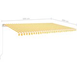  Tenda na ručno uvlačenje sa stupovima 5 x 3 m žuto-bijela | shoptok.hr