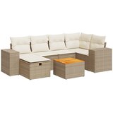 Maison Chic Seti vrtnega pohištva - Vrtna garnitura - Vrtni pohištvo set 7-delna z blazinami bež poli ratan, (21805903) | Shoptok.si
