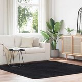 vidaXL Košata preproga črna 200x200 cm poliester | Shoptok.si