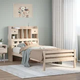 vidaXL Knjižna postelja brez vzmetnice 90x200 cm trdna borovina